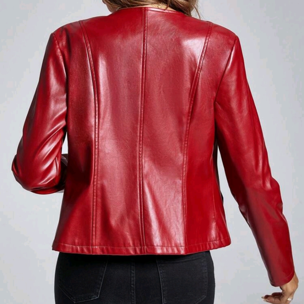 Burgundy Leather Jacket - Picture 8 of 11